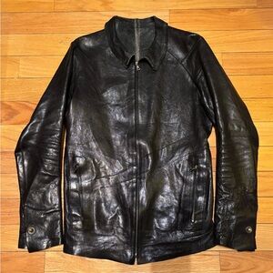 Issac Sellam Experience Black Chromatique Stitched Slab Leather Jacket Sz Large